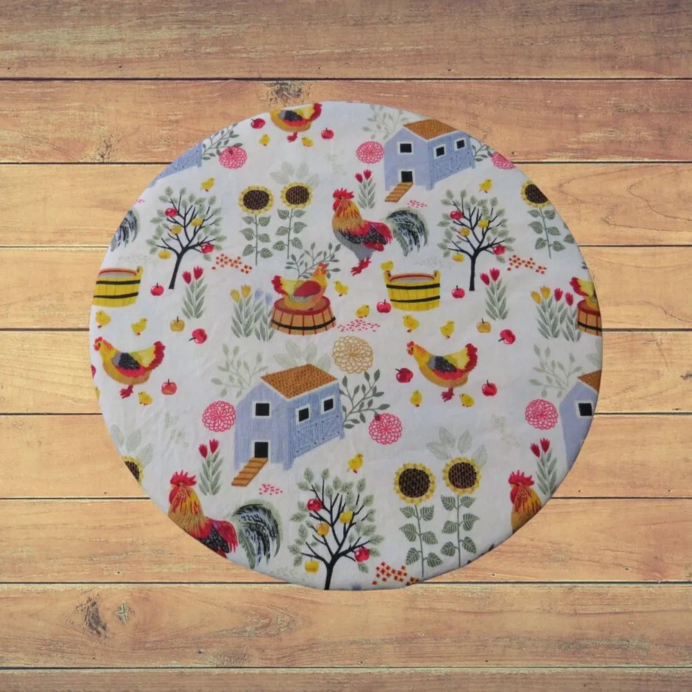 Kitchenaid Bowl Cover, Reversible Sunflowers and Chicken Mixer Bowl Cover